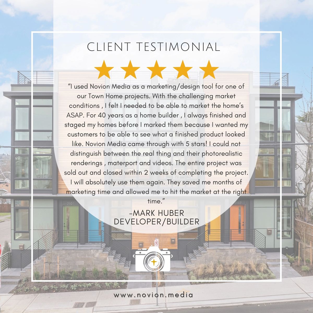 Client testimonial — Mark Huber, Developer/Builder